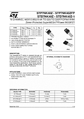 DataSheet STP7NK40Z pdf